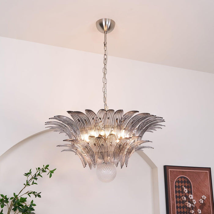 Murano Palmette Transparent Chandelier-DWHOME