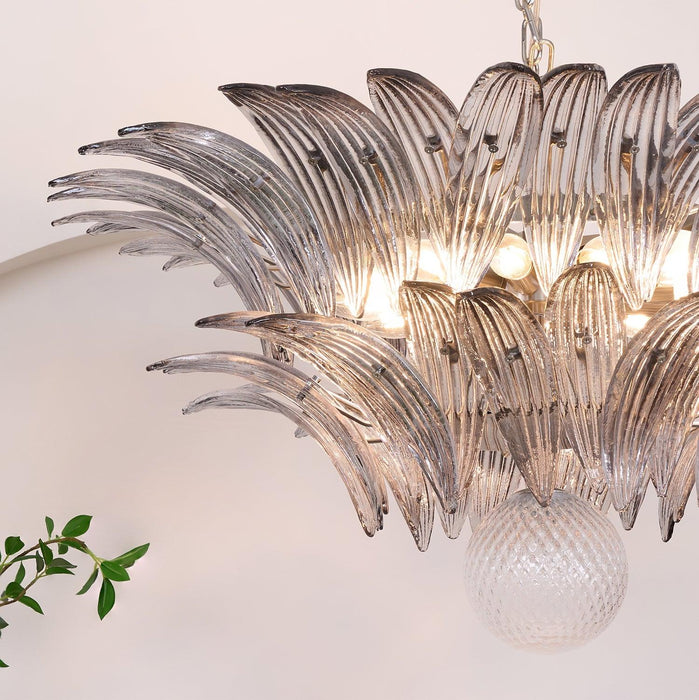 Murano Palmette Transparent Chandelier-DWHOME