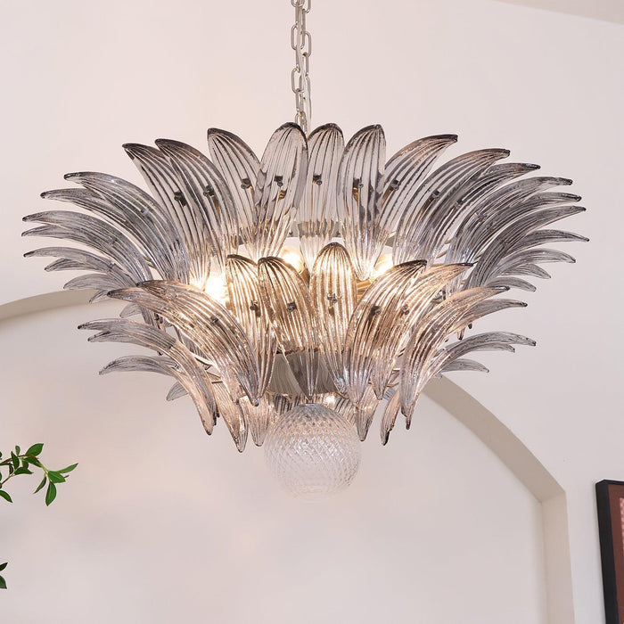 Murano Palmette Transparent Chandelier-DWHOME