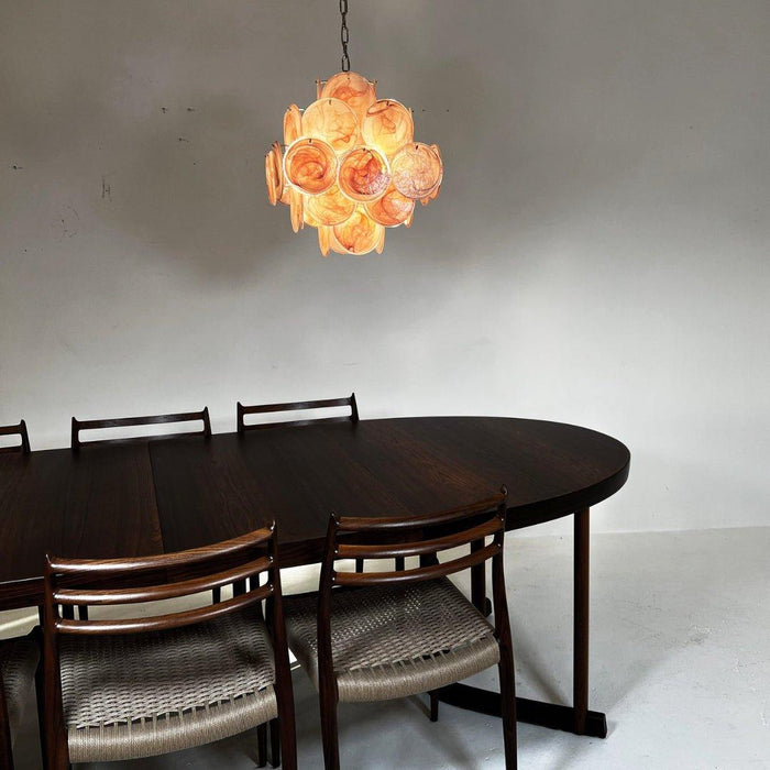 Murano Pink Disks Chandelier-DWHOME