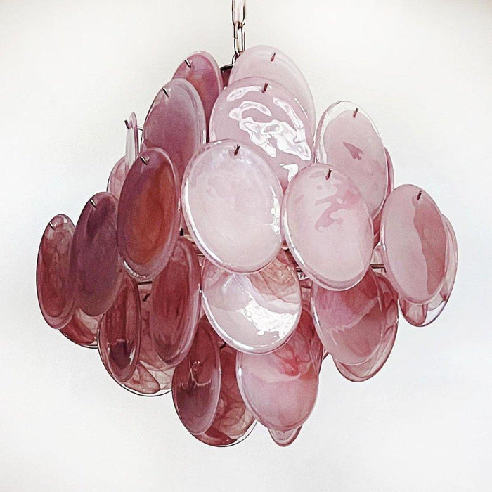 Murano Pink Disks Chandelier-DWHOME