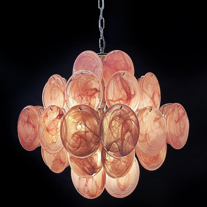 Murano Pink Disks Chandelier-DWHOME