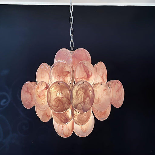 Murano Pink Disks Chandelier-DWHOME