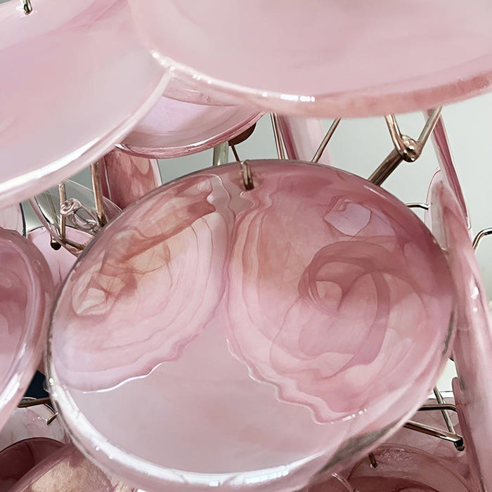 Murano Pink Disks Chandelier-DWHOME