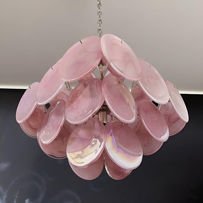 Murano Pink Disks Chandelier-DWHOME