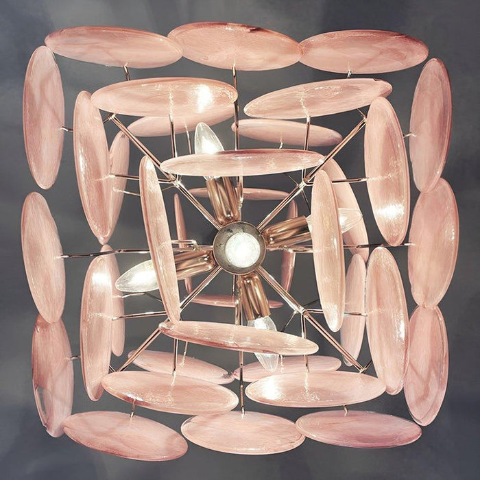 Murano Pink Disks Chandelier-DWHOME