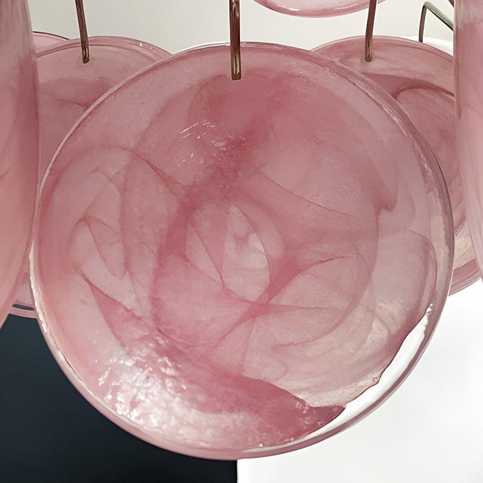 Murano Pink Disks Chandelier-DWHOME