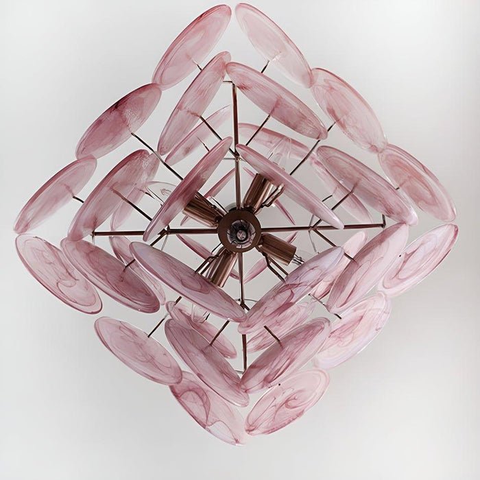 Murano Pink Disks Chandelier-DWHOME