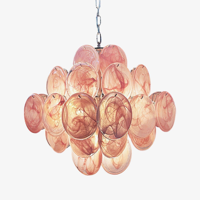 Murano Pink Disks Chandelier-DWHOME