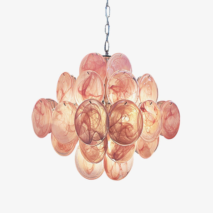 Murano Pink Disks Chandelier-DWHOME