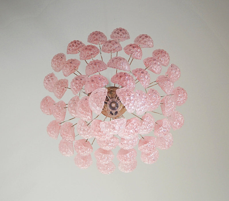 Murano Pink Glass Dewdrop Chandelier-DWHOME