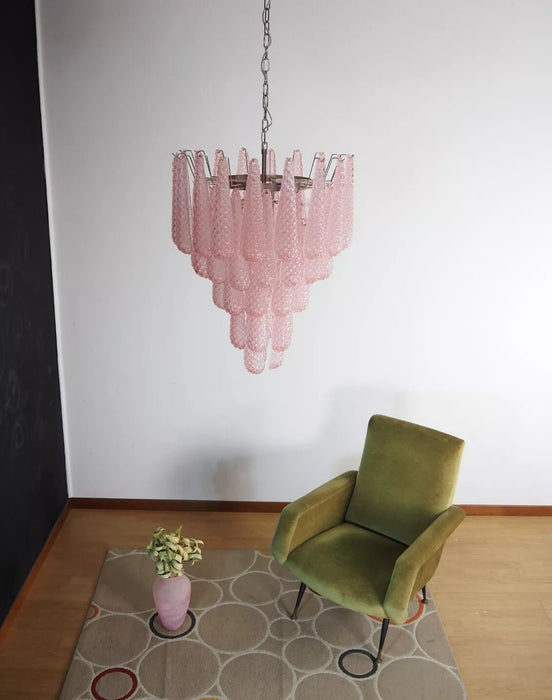 Murano Pink Glass Dewdrop Chandelier-DWHOME