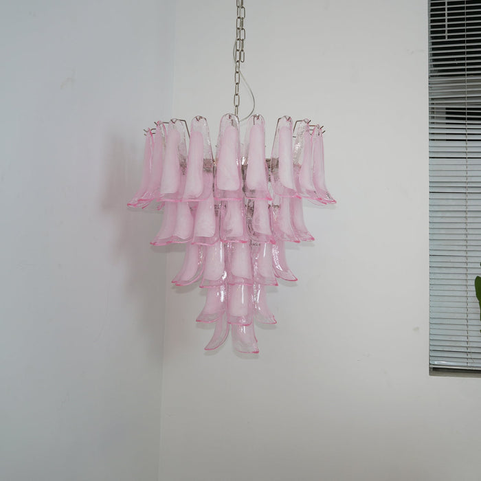 Murano Pink Glass Petals Chandelier-DWHOME