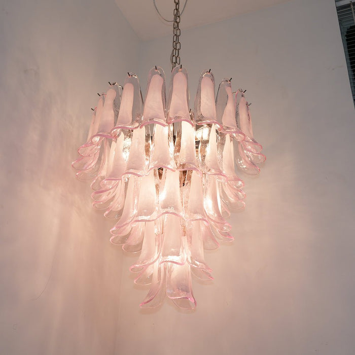 Murano Pink Glass Petals Chandelier-DWHOME