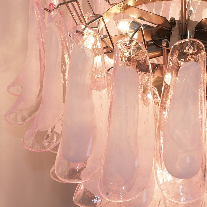 Murano Pink Glass Petals Chandelier-DWHOME