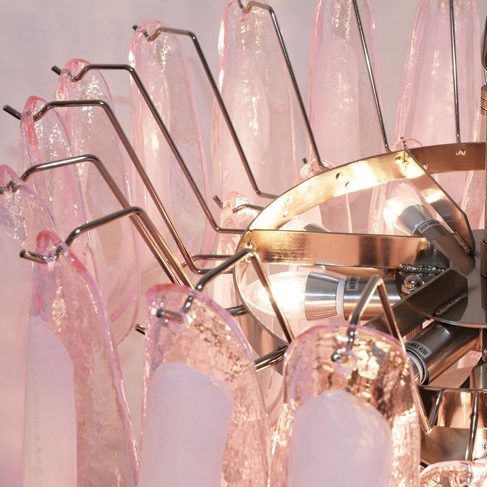Murano Pink Glass Petals Chandelier-DWHOME