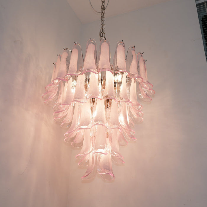 Murano Pink Glass Petals Chandelier-DWHOME