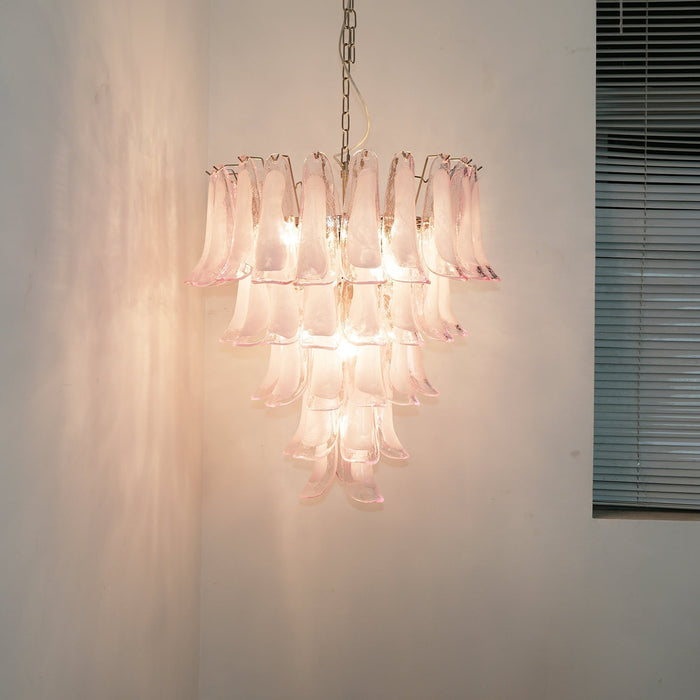 Murano Pink Glass Petals Chandelier-DWHOME
