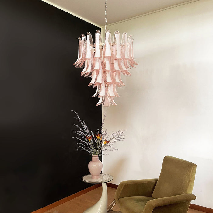 Murano Pink Glass Petals Chandelier-DWHOME