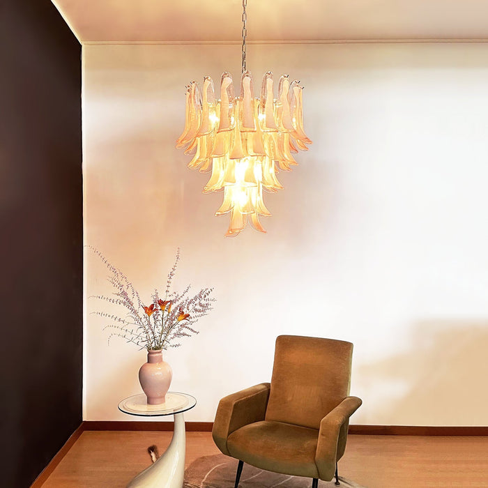 Murano Pink Glass Petals Chandelier-DWHOME
