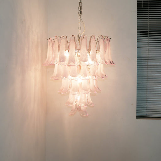 Murano Pink Glass Petals Chandelier-DWHOME