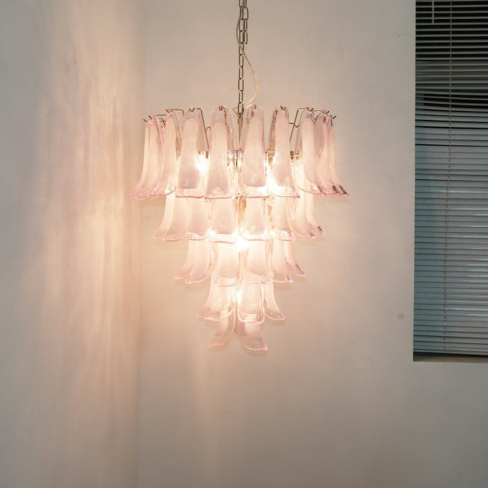 Murano Pink Glass Petals Chandelier-DWHOME