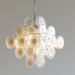 Murano Disc White Glass Chandelier-DWHOME