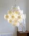 Murano Disc White Glass Chandelier-DWHOME