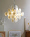 Murano Disc White Glass Chandelier-DWHOME