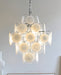 Murano Disc White Glass Chandelier-DWHOME