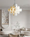 Murano Disc White Glass Chandelier-DWHOME