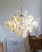 Murano Disc White Glass Chandelier-DWHOME