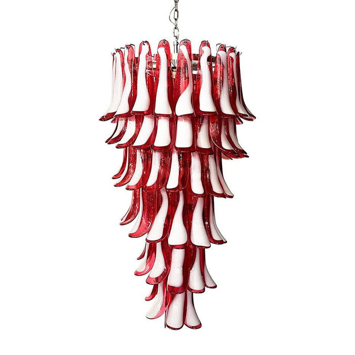 Murano Red Petals Spiral Chandelier-DWHOME