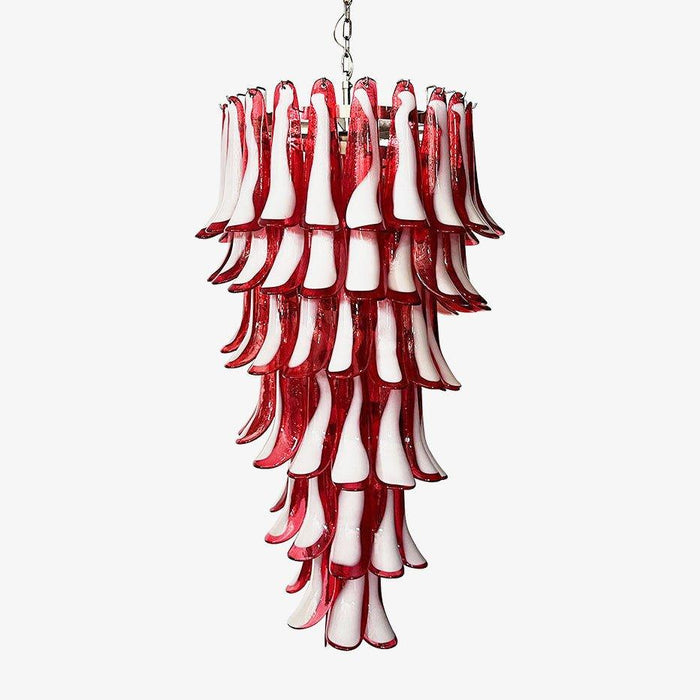Murano Red Petals Spiral Chandelier-DWHOME