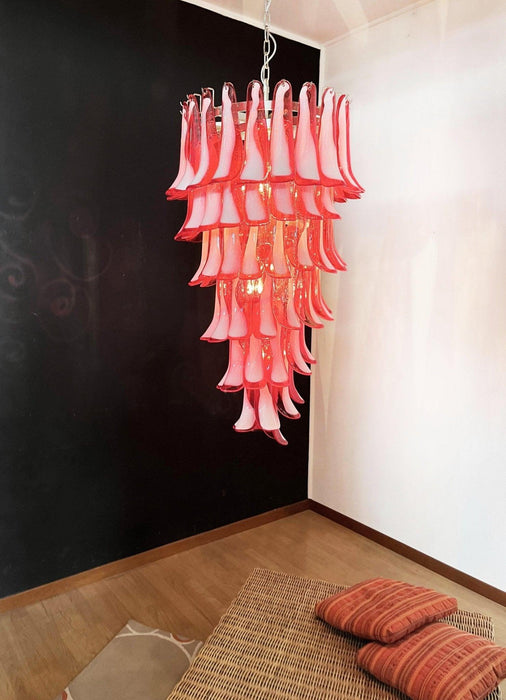 Murano Red Petals Spiral Chandelier-DWHOME