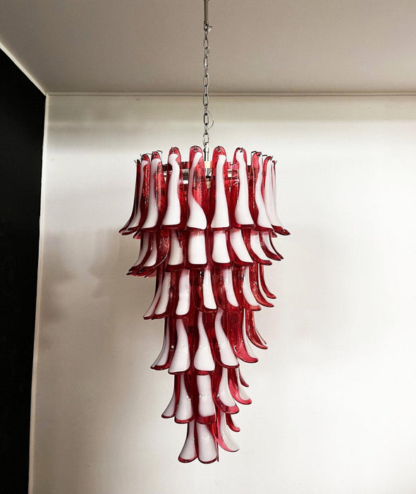 Murano Red Petals Spiral Chandelier-DWHOME