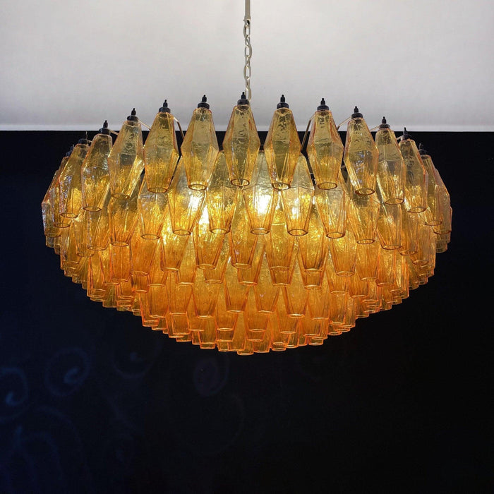 Murano Rhombus Amber Glass Chandelier-DWHOME