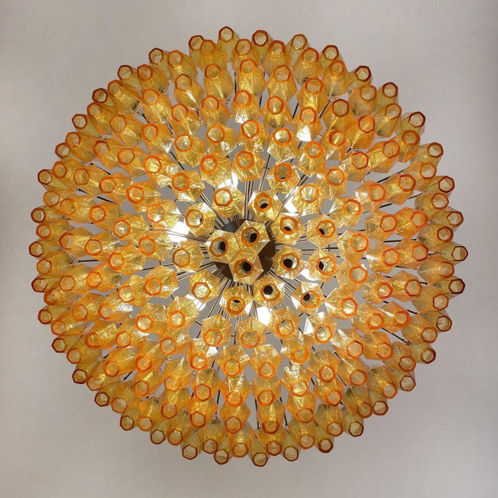 Murano Rhombus Amber Glass Chandelier-DWHOME