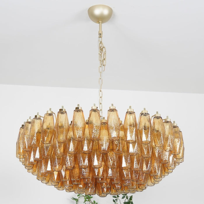 Murano Rhombus Amber Glass Chandelier-DWHOME