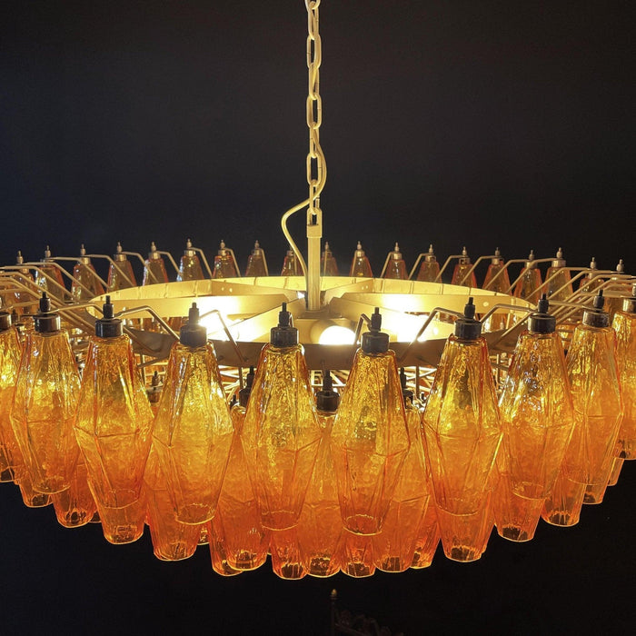 Murano Rhombus Amber Glass Chandelier-DWHOME