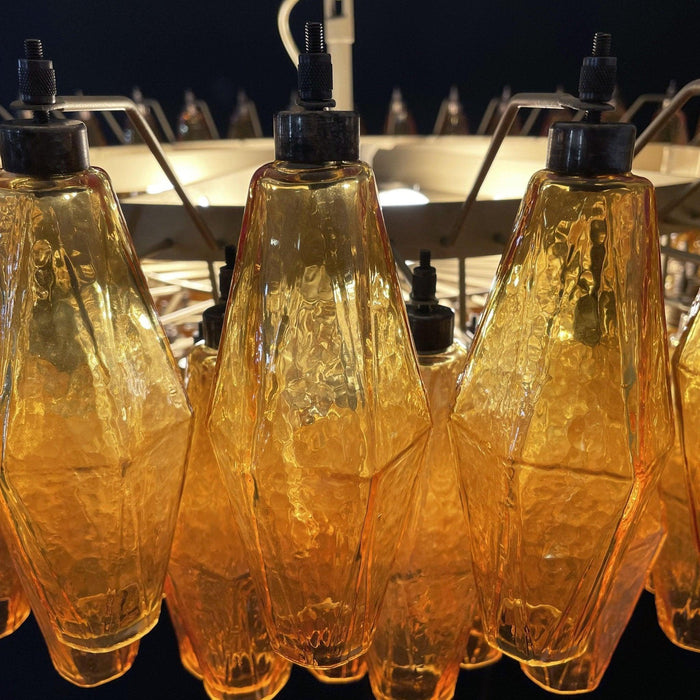 Murano Rhombus Amber Glass Chandelier-DWHOME