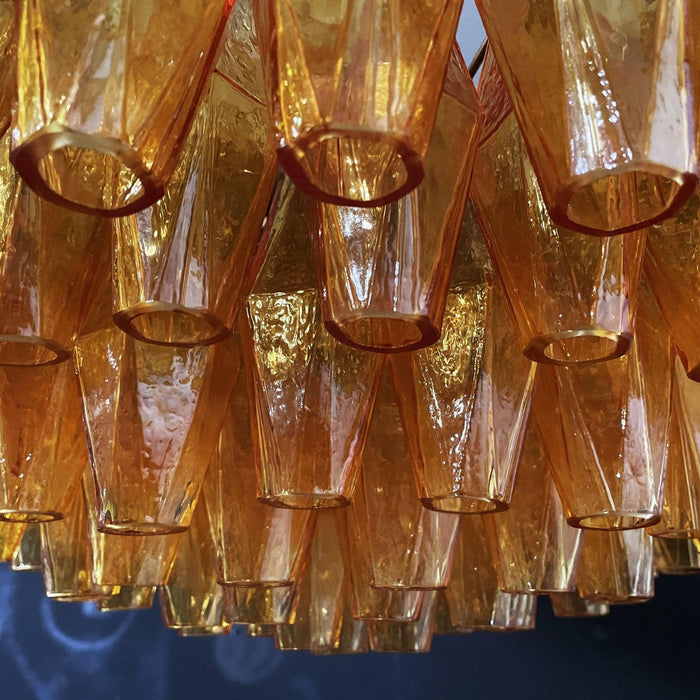 Murano Rhombus Amber Glass Chandelier-DWHOME