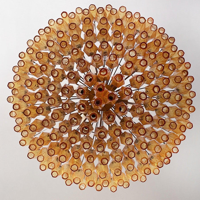 Murano Rhombus Amber Glass Chandelier-DWHOME