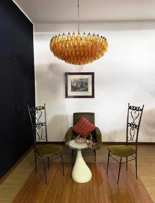 Murano Rhombus Amber Glass Chandelier-DWHOME