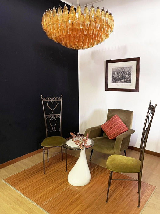 Murano Rhombus Amber Glass Chandelier-DWHOME