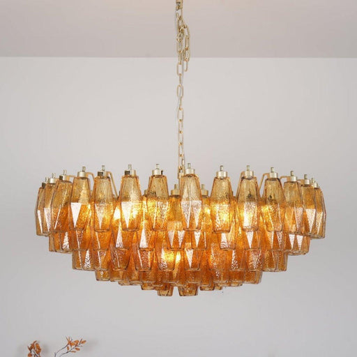 Murano Rhombus Amber Glass Chandelier-DWHOME