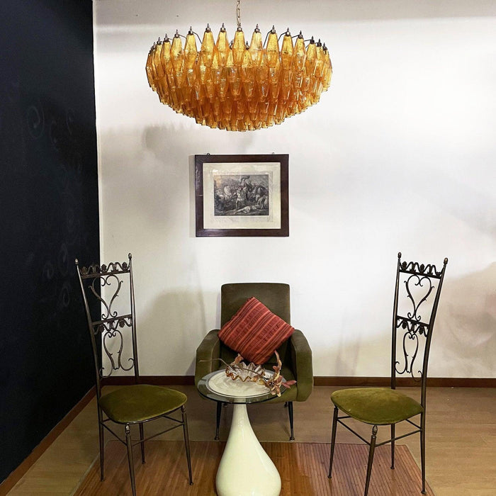 Murano Rhombus Amber Glass Chandelier-DWHOME