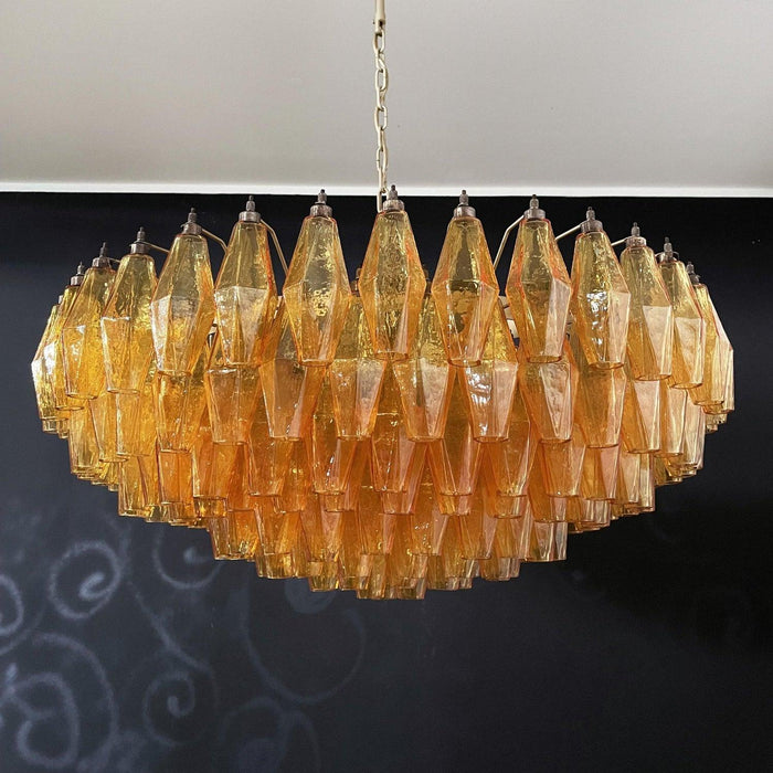 Murano Rhombus Amber Glass Chandelier-DWHOME