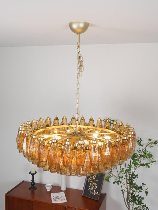 Murano Rhombus Amber Glass Chandelier-DWHOME