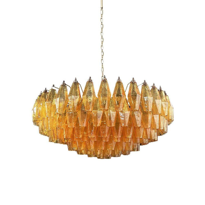 Murano Rhombus Amber Glass Chandelier-DWHOME